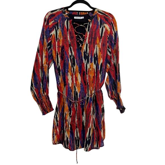Maria Cher Nora Nia Short Dress in Warm Ikat Size XS - Picture 2 of 15